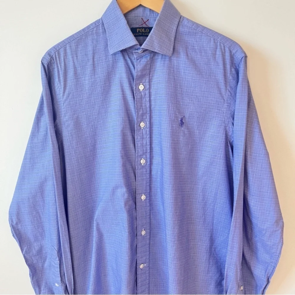 Polo Ralph Lauren Men's Blue Button-Down Long Sleeve Shirt Size 16 1/2, Business